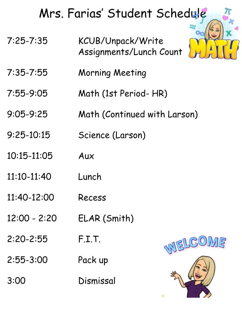 2024-2025 Student Schedule